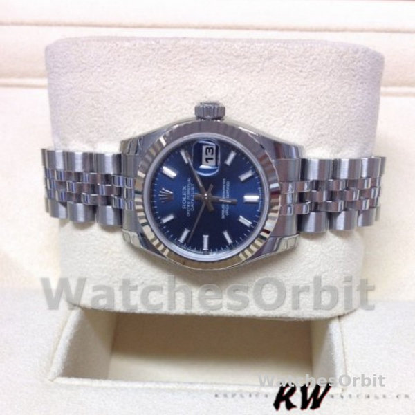 Rolex Datejust 179174 Blue Index Dial Fluted Bezel 26MM Lady Replica Watch