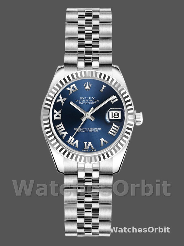 Rolex Datejust 179174 Blue Roman Numeral Dial 26MM Lady Replica Watch