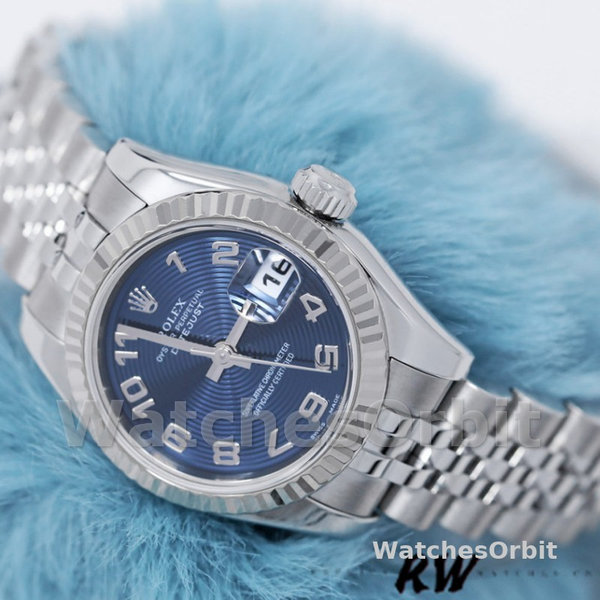 Rolex Datejust 179174 Concentric Circle Blue Dial Fluted Bezel 26MM Lady Replica Watch