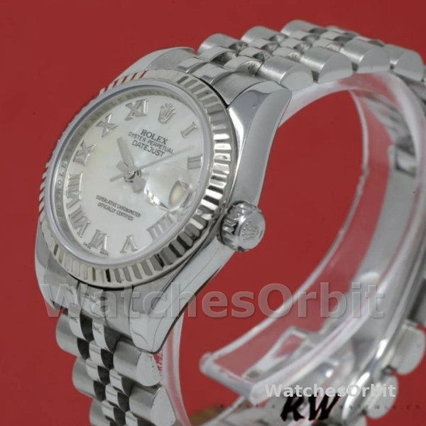 Rolex Datejust 179174 Mother Of Pearl White Dial Fluted Bezel 26MM Lady Replica Watch