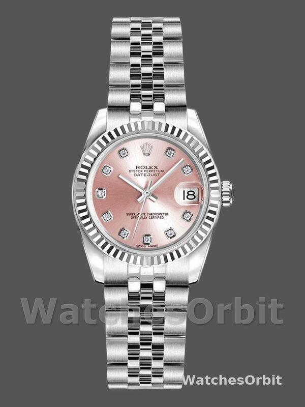 Rolex Datejust 179174 Pink Diamond Dial Fluted Bezel 26MM Lady Replica Watch