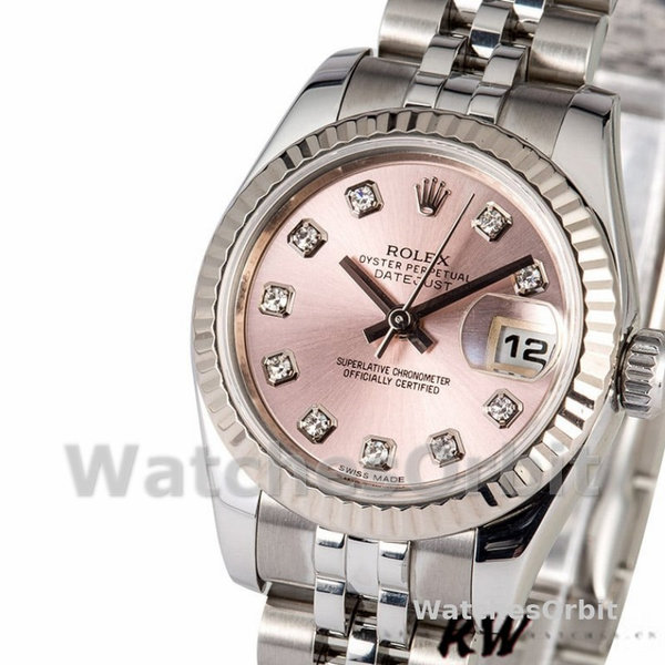 Rolex Datejust 179174 Pink Diamond Dial Fluted Bezel 26MM Lady Replica Watch