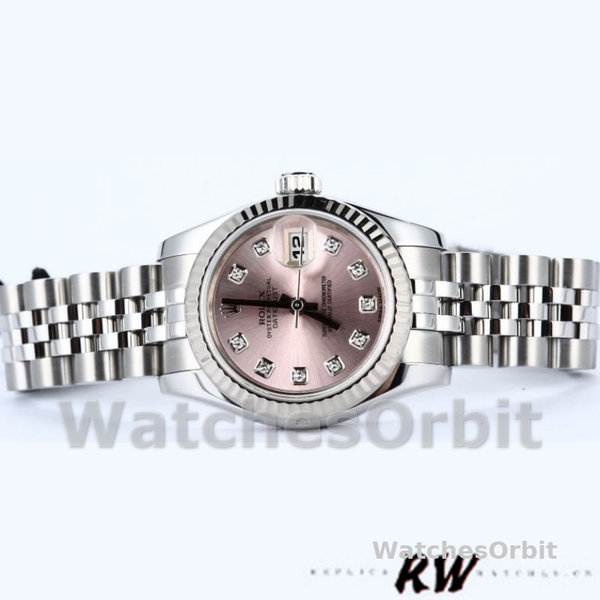 Rolex Datejust 179174 Pink Diamond Dial Fluted Bezel 26MM Lady Replica Watch