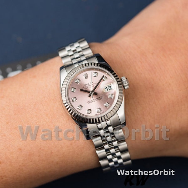 Rolex Datejust 179174 Pink Diamond Dial Fluted Bezel 26MM Lady Replica Watch