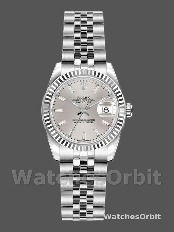 Rolex Datejust 179174 Silver Index Dial Fluted Bezel 26MM Lady Replica Watch