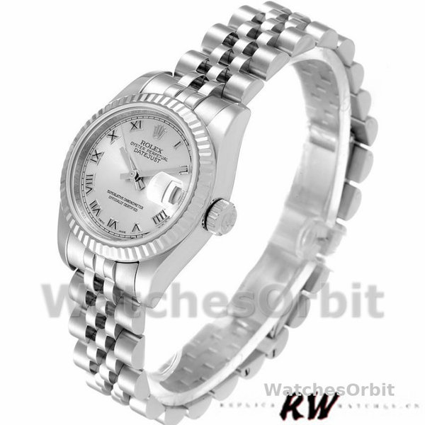 Rolex Datejust 179174 Silver Roman Dial Fluted Bezel 26MM Lady Replica Watch