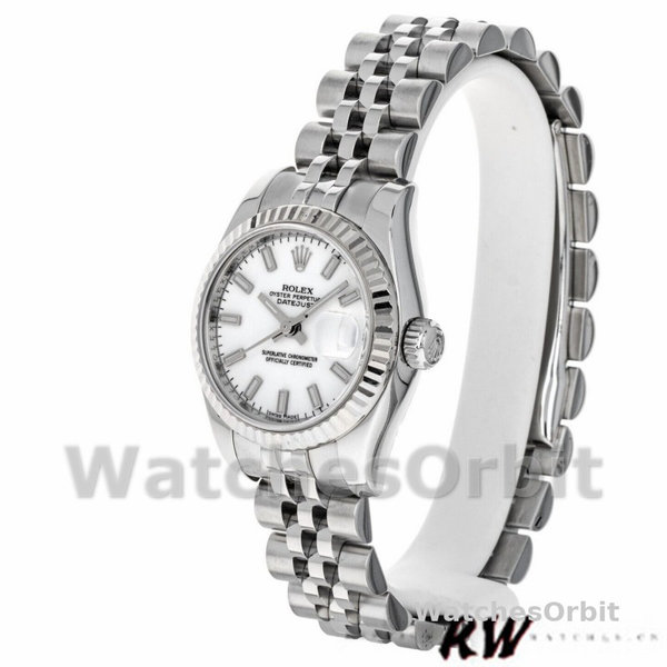 Rolex Datejust 179174 White Index Dial Fluted Bezel 26MM Lady Replica Watch