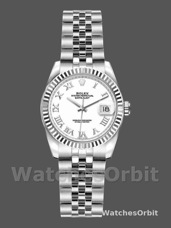 Rolex Datejust 179174 White Roman Dial Fluted Bezel 26MM Lady Replica Watch