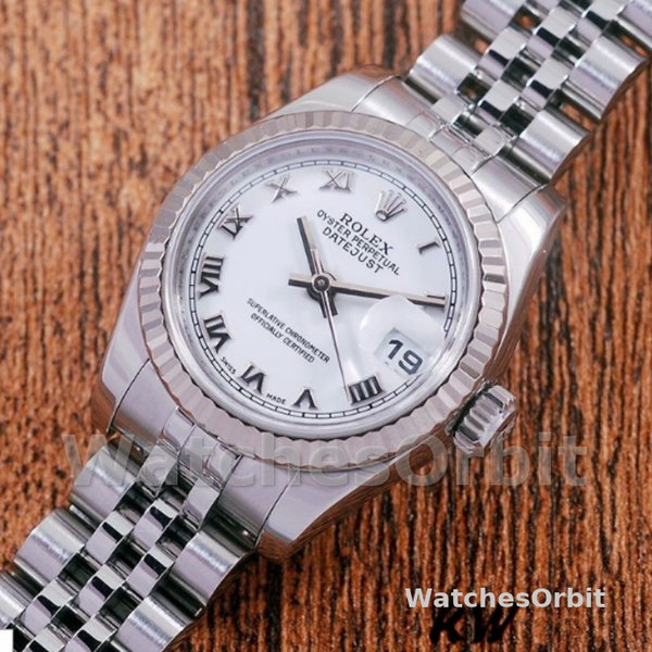Rolex Datejust 179174 White Roman Dial Fluted Bezel 26MM Lady Replica Watch
