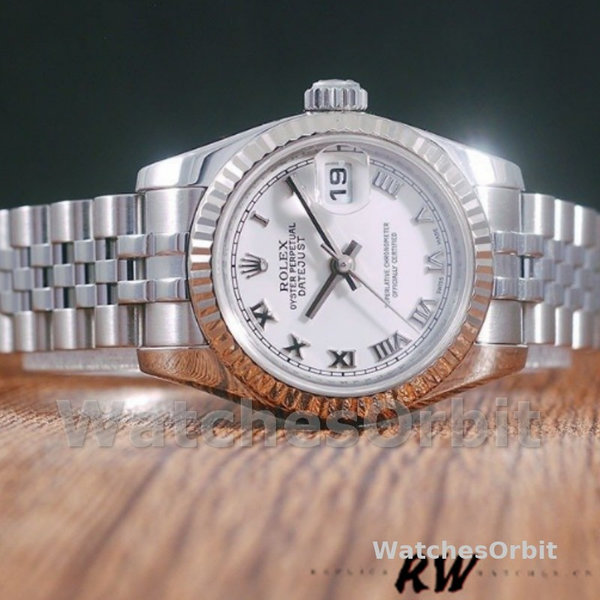 Rolex Datejust 179174 White Roman Dial Fluted Bezel 26MM Lady Replica Watch