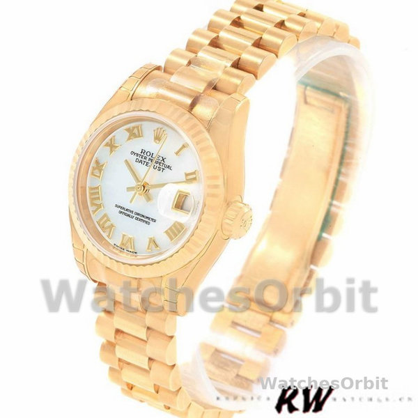 Rolex Datejust 179178 Mother of Pearl White Dial Dial Yellow Gold 26MM Lady Replica Watch