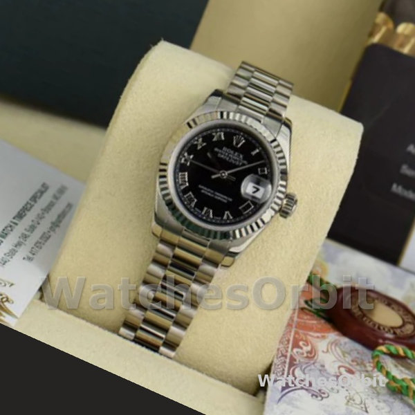 Rolex Datejust 179179 Black Roman Numeral Dial Fluted Bezel 26MM Lady Replica Watch