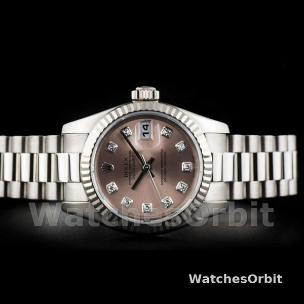 Rolex Datejust 179179 Pink Diamond Dial Fluted Bezel 26MM Lady Replica Watch