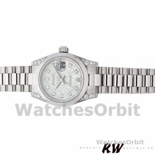 Rolex Datejust 179269 Ice Blue Jubilee Dial Diamond Lugs 26MM Lady Replica Watch