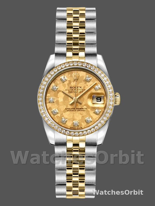 Rolex Datejust 179383 Crystal Gold Dust Champagne Dial 26MM Lady Replica Watch
