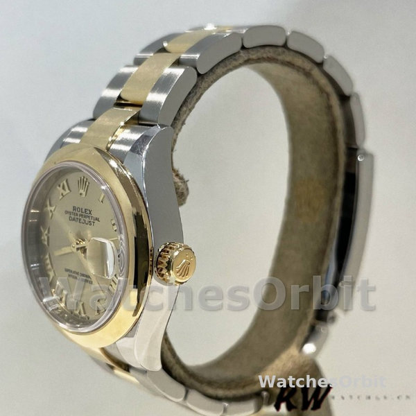 Rolex Datejust 279163 Champagne Roman Numeral Dial Domed Bezel 28mm Lady Replica Watch