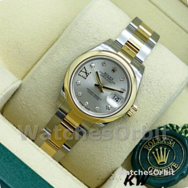 Rolex Datejust 279163 Silver Diamond Dial Domed Bezel 28mm Lady Replica Watch