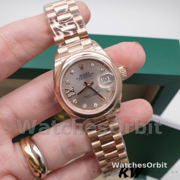 Rolex Datejust 279165 Sundust Diamonds Dial Domed Bezel 28mm Lady Replica Watch