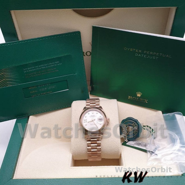 Rolex Datejust 279165 Sundust Diamonds Dial Domed Bezel 28mm Lady Replica Watch