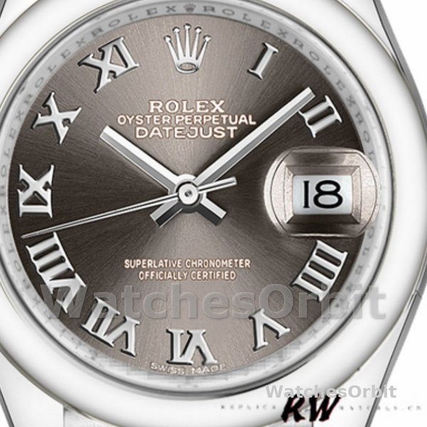 Rolex Datejust 279166 Dark Grey Roman Numeral Dial Domed Bezel 28mm Lady Replica Watch