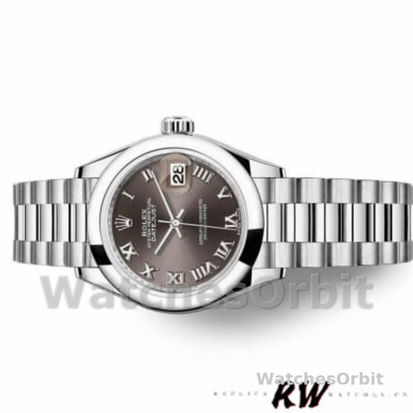 Rolex Datejust 279166 Dark Grey Roman Numeral Dial Domed Bezel 28mm Lady Replica Watch