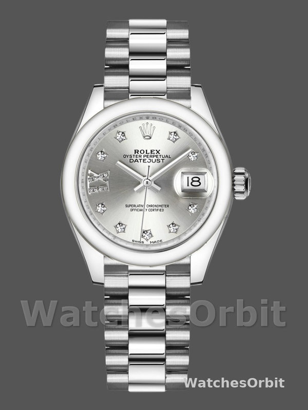 Rolex Datejust 279166 Silve Dial Diamond Domed Bezel 28mm Lady Replica Watch
