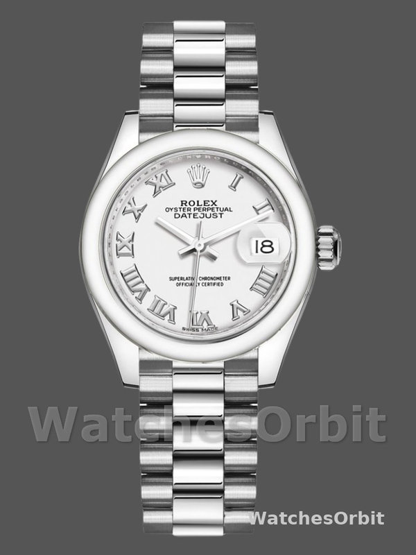 Rolex Datejust 279166 White Roman Numeral Dial Domed Bezel 28mm Lady Replica Watch