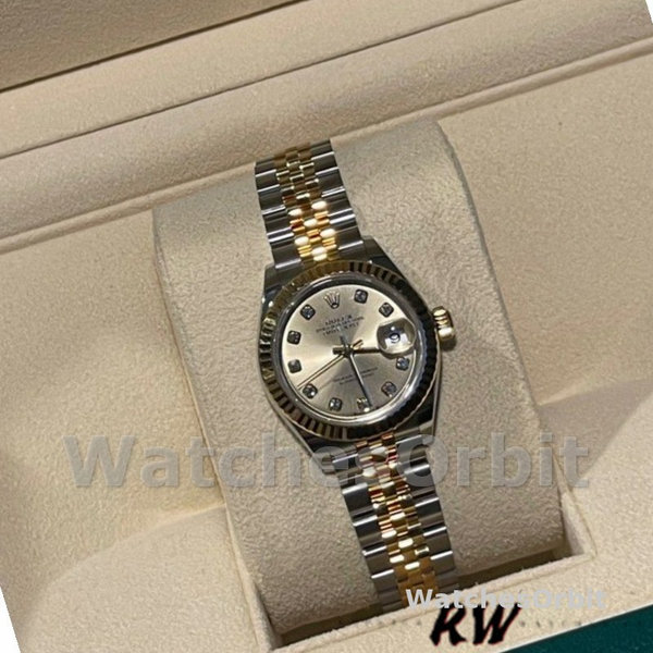 Rolex Datejust 279173 Champagne Diamond Dial Fluted Bezel 28mm Lady Replica Watch