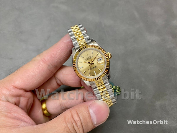 Rolex Datejust 279173 Champagne Index Dial Fluted Bezel 28mm Lady Replica Watch