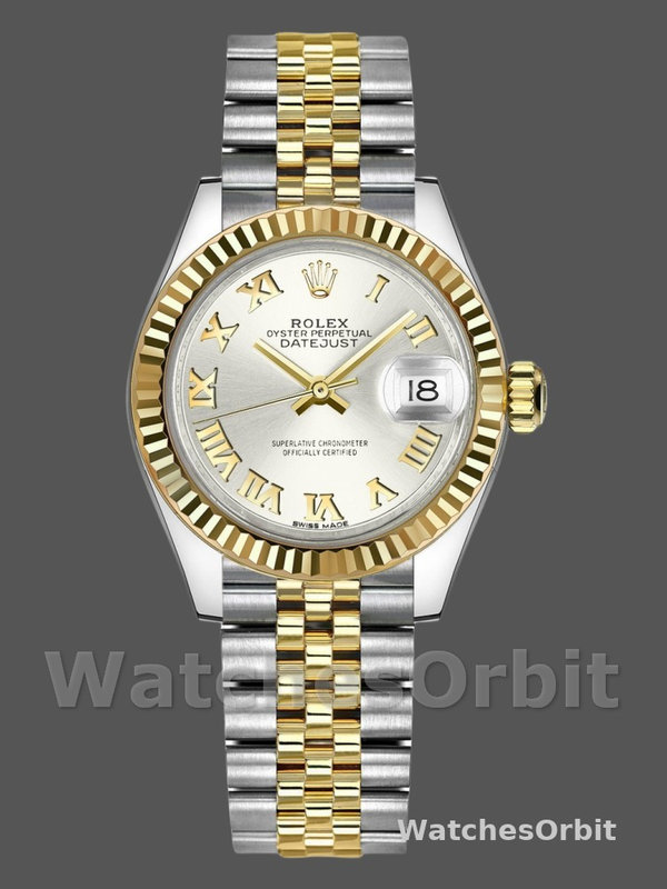 Rolex Datejust 279173 Silver Roman Numeral Dial Fluted Bezel 28mm Lady Replica Watch