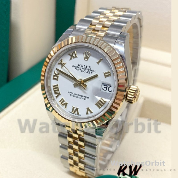 Rolex Datejust 279173 White Roman Numeral Dial Fluted Bezel 28mm Lady Replica Watch