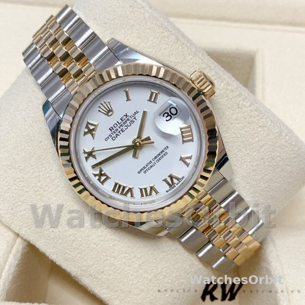 Rolex Datejust 279173 White Roman Numeral Dial Fluted Bezel 28mm Lady Replica Watch