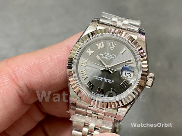 Rolex Datejust 279174 Stainless Steel Dark Grey Roman Dial 28mm Lady Replica Watch