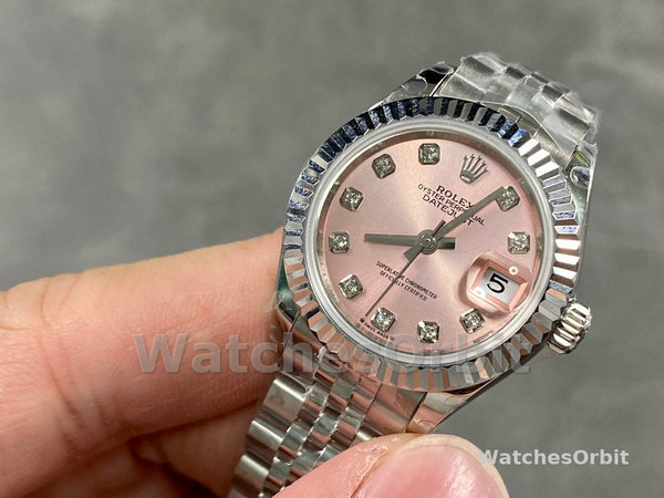 Rolex Datejust 279174 Stainless Steel Pink Diamond Dial 28mm Lady Replica Watch
