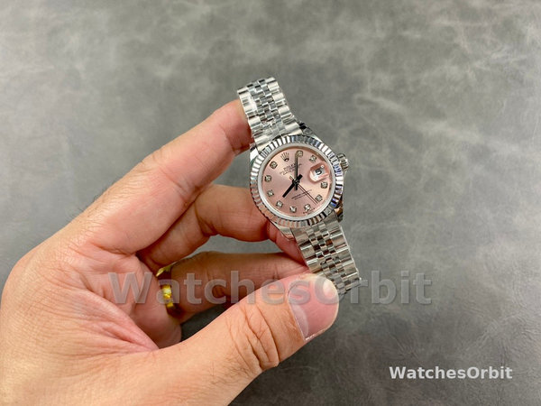 Rolex Datejust 279174 Stainless Steel Pink Diamond Dial 28mm Lady Replica Watch