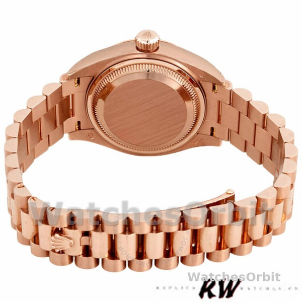 Rolex Datejust 279175 Chocolate Index Dial Fluted Bezel 28mm Lady Replica Watch