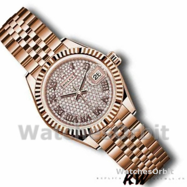 Rolex Datejust 279175 Diamond Pave Dial Rose Gold 28mm Lady Replica Watch