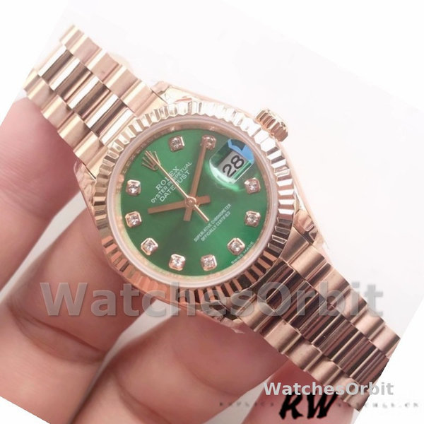 Rolex Datejust 279175 Olive Green Diamonds Dial Fluted Bezel 28mm Lady Replica Watch