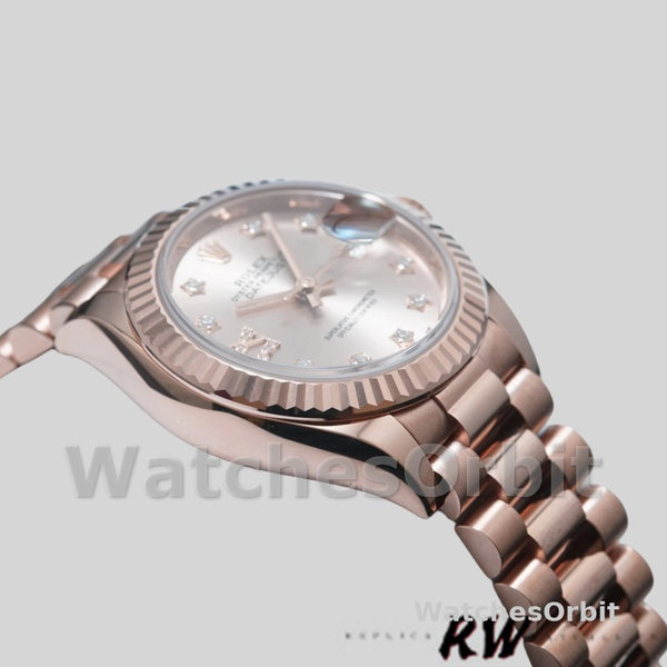 Rolex Datejust 279175 Sundust Diamonds Dial Fluted Bezel 28mm Lady Replica Watch