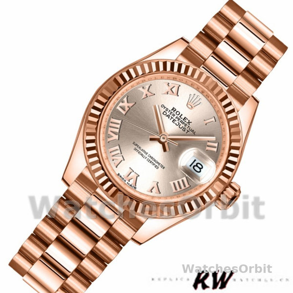 Rolex Datejust 279175 Sundust Roman Numeral Dial Fluted Bezel 28mm Lady Replica Watch