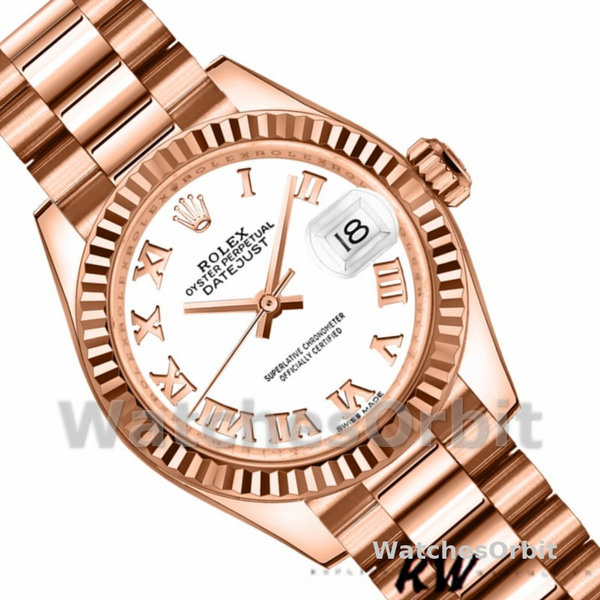 Rolex Datejust 279175 White Roman Numeral Dial Fluted Bezel 28mm Lady Replica Watch