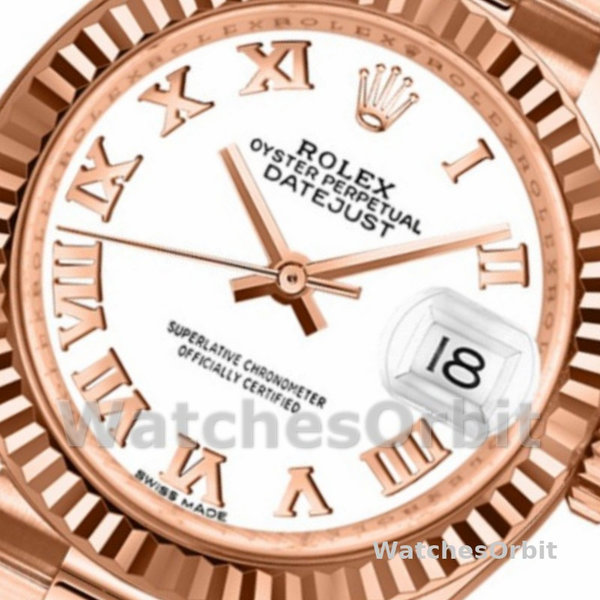 Rolex Datejust 279175 White Roman Numeral Dial Fluted Bezel 28mm Lady Replica Watch