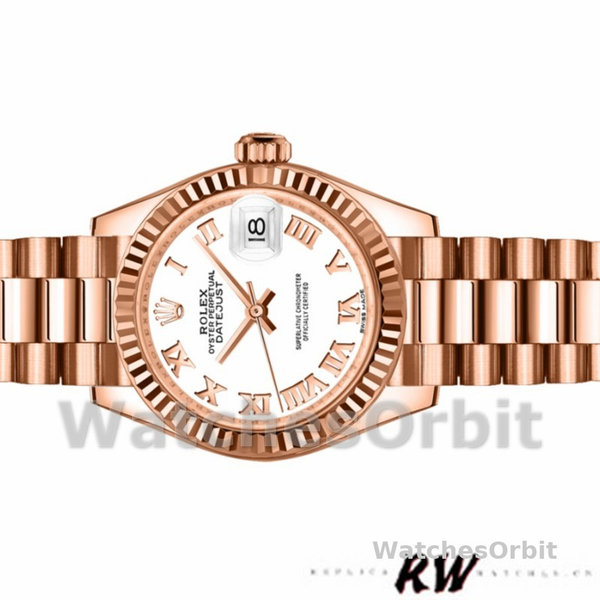 Rolex Datejust 279175 White Roman Numeral Dial Fluted Bezel 28mm Lady Replica Watch