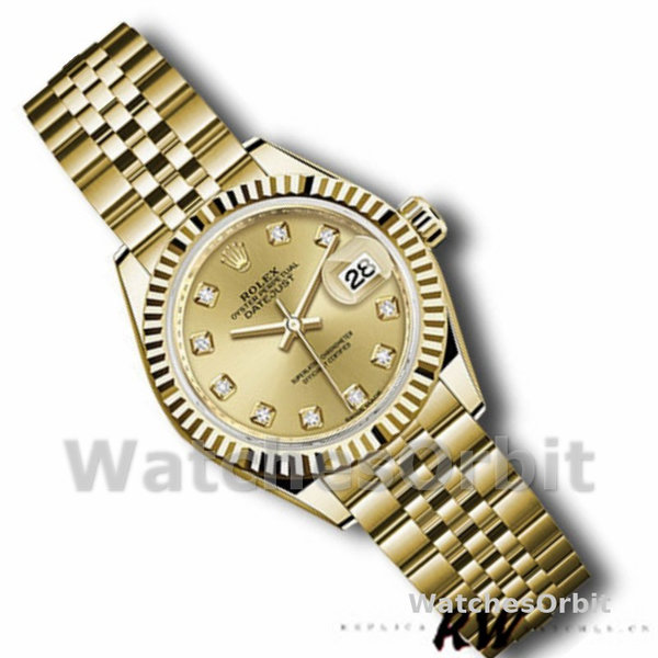 Rolex Datejust 279178 Champagne Diamond Dial Yellow Gold 28mm Lady Replica Watch