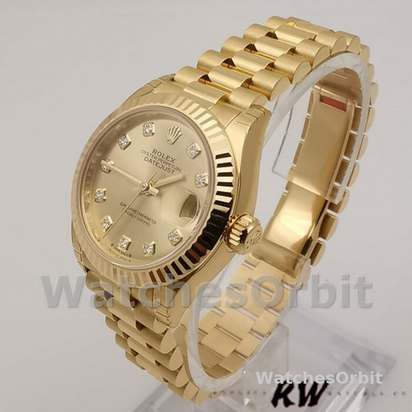 Rolex Datejust 279178 Champagne Fluted Bezel 28mm Lady Replica Watch