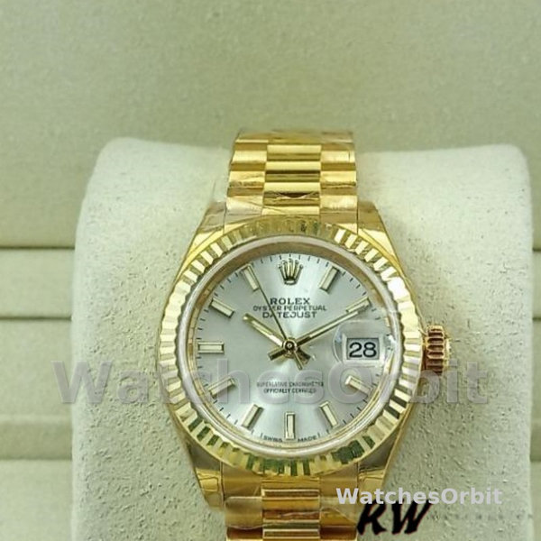 Rolex Datejust 279178 Champagne Index Dial Fluted Bezel 28mm Lady Replica Watch