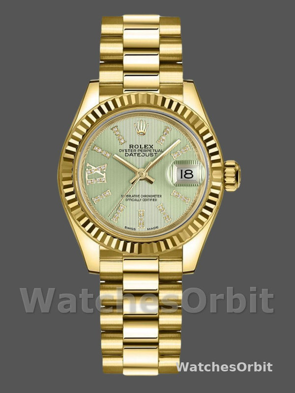 Rolex Datejust 279178 Linden Green Dial Fluted Bezel 28mm Lady Replica Watch