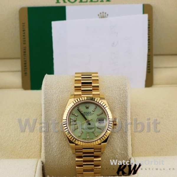 Rolex Datejust 279178 Linden Green Dial Fluted Bezel 28mm Lady Replica Watch