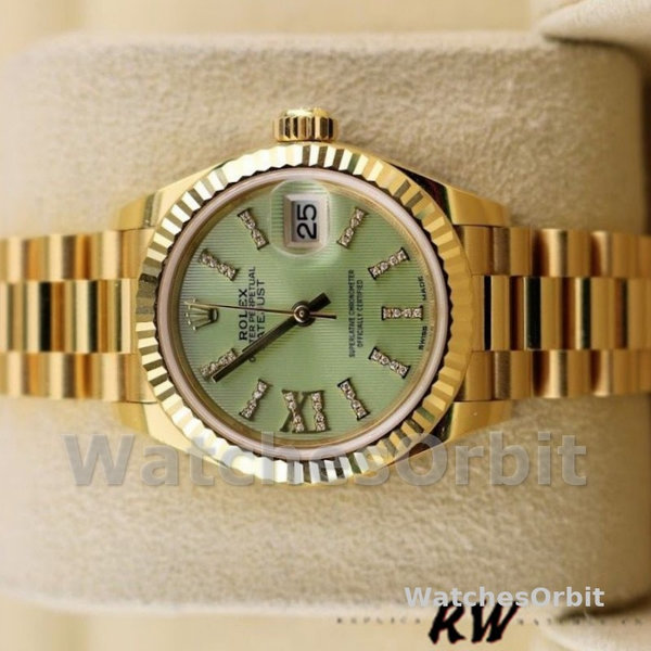 Rolex Datejust 279178 Linden Green Dial Fluted Bezel 28mm Lady Replica Watch