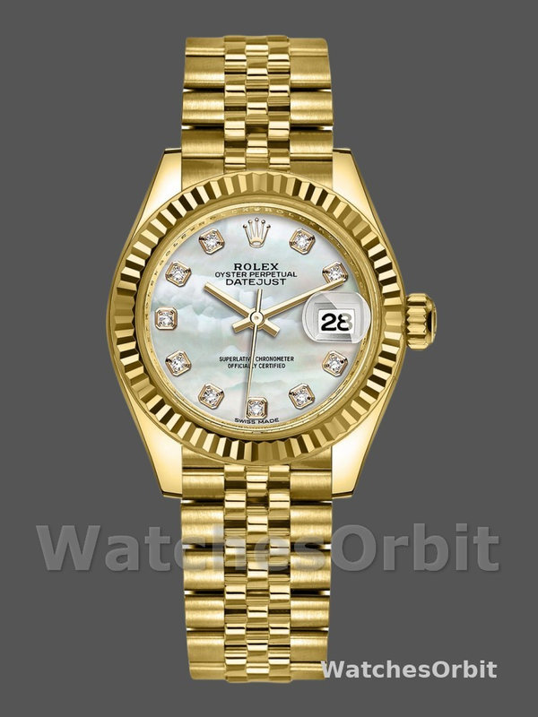 Rolex Datejust 279178 MOP Diamond Dial Yellow Gold 28mm Lady Replica Watch